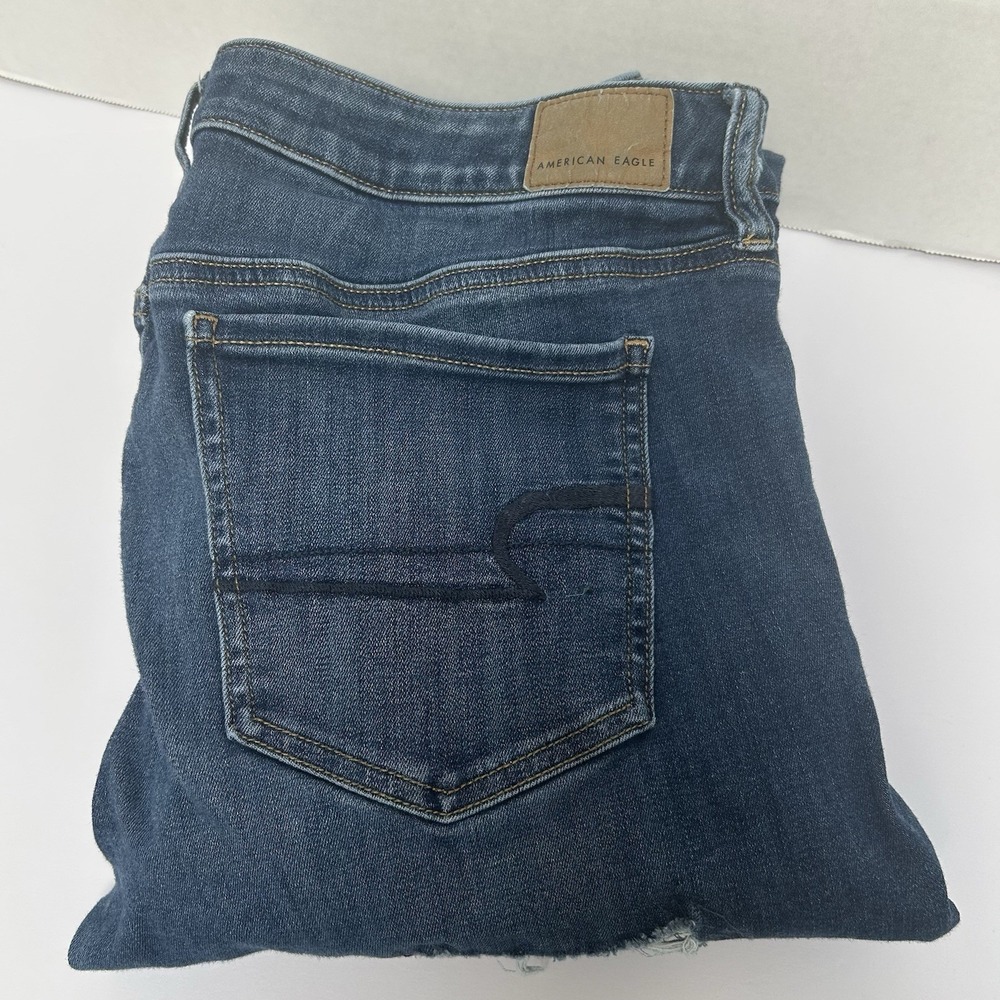 American Eagle Next Level Stretch‎ Mid-Rise Jegging Size 16 Patched Distressing